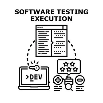 Software testing execution optimizing development workflow Illustrazione stock