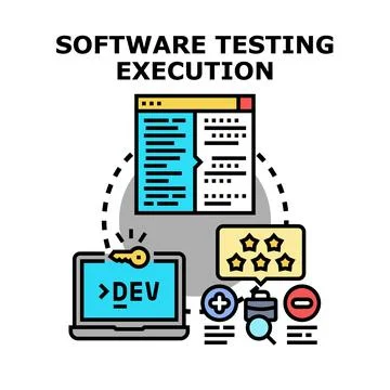 Software testing execution optimizing development workflow Stock Illustration