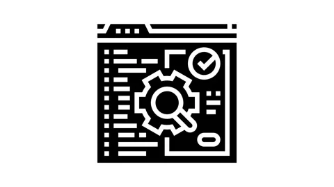 Software testing glyph icon animation Stock Footage 326152016