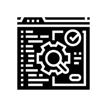 Software testing glyph icon vector illustration 스톡 일러스트