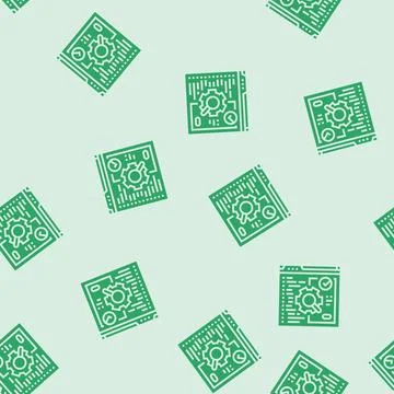 Software testing glyph seamless pattern Stock Illustration