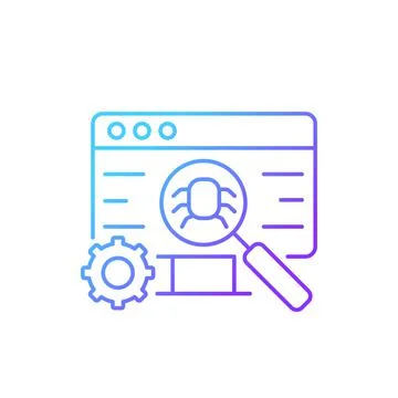 Software testing gradient linear vector icon Stock Illustration