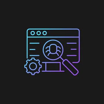 Software testing gradient vector icon for dark theme Stock Illustration