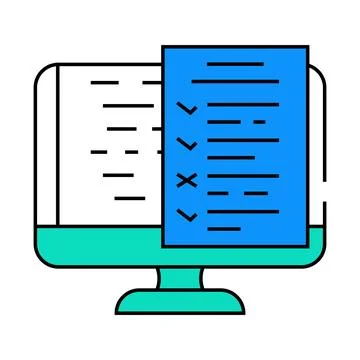 Software testing icon color illustration Stock Illustration