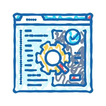 Software testing icon doodle illustration 스톡 일러스트