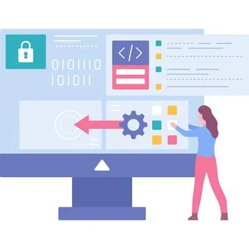 Software testing icon vector programmer at work Stockillustratie