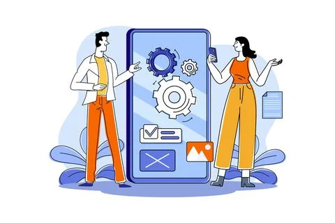 Software Testing Illustration concept on white background Stock Illustration