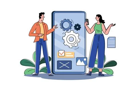 Software Testing Illustration concept on white background Stock Illustration