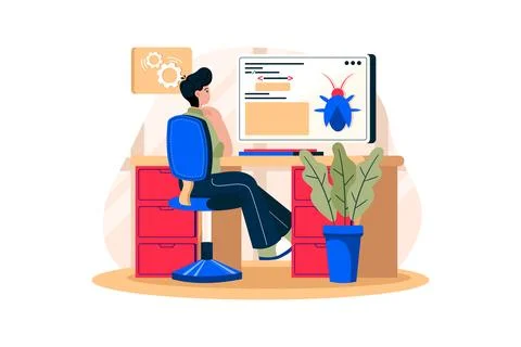 Software Testing Illustration concept on white background Stock Illustration