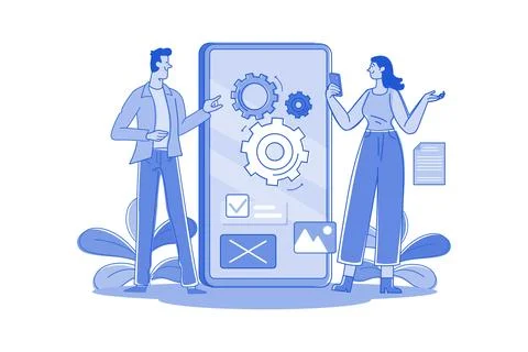 Software Testing Illustration concept on white background Stock Illustration