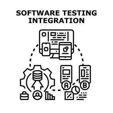 Software testing integration development process concept イラスト素材