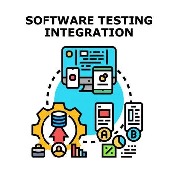 Software testing integration development process concept Illustrazione stock