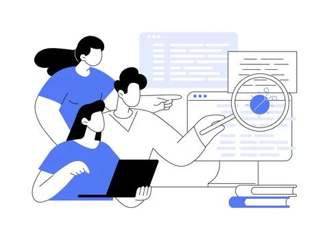 Software testing isolated cartoon vector illustrations. 스톡 일러스트