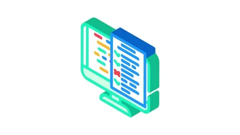 Software testing isometric icon animation Stock Footage 327290973