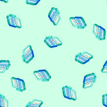 Software testing isometric icon seamless pattern Stock Illustration