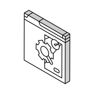 Software testing isometric icon vector illustration Illustrazione stock