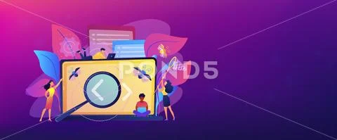 Software testing it header or footer banner Stock Illustration