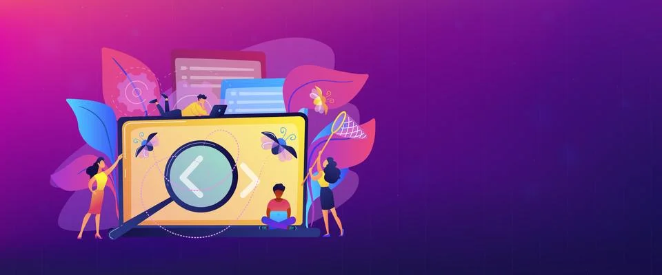 Software testing it header or footer banner Stock Illustration