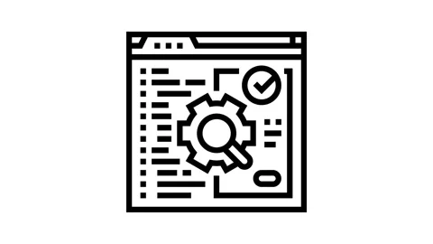Software testing line icon animation Stock Footage 326131365