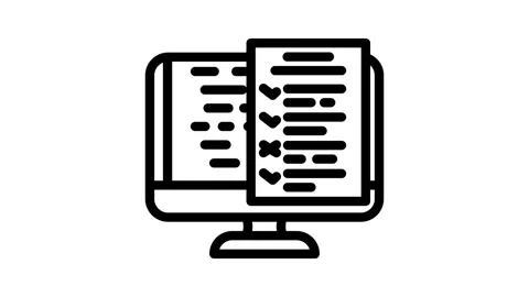 Software testing line icon animation Stock Footage 326761401