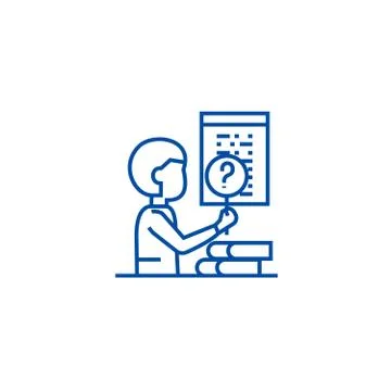 Software testing line icon concept. Software testing flat vector symbol, sign イラスト素材