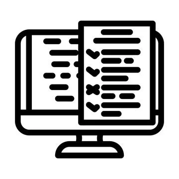 Software testing line icon vector illustration Stock Illustration