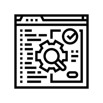 Software testing line icon vector illustration Illustrazione stock