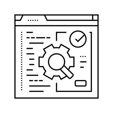 Software testing line icon vector illustration Stock Illustration