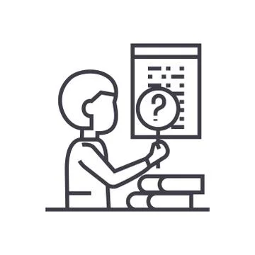 Software testing linear icon, sign, symbol, vector on isolated background イラスト素材