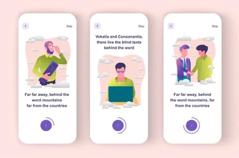 Software testing mobile app templates set. Stock Illustration