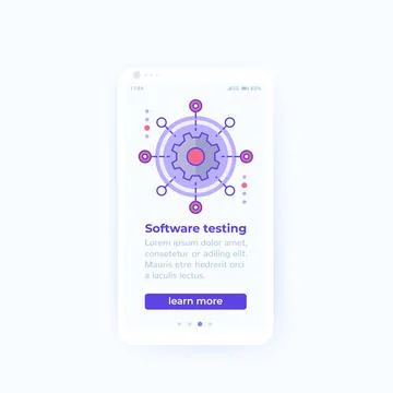Software testing mobile banner design Stock Illustration