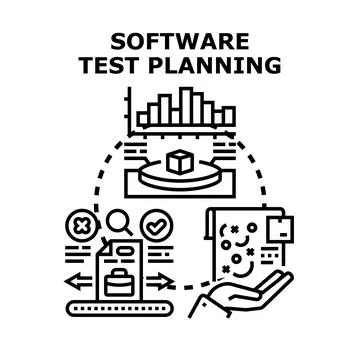 Software testing planning process for application development Stockillustratie