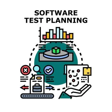 Software testing planning process for application development Stock Illustration
