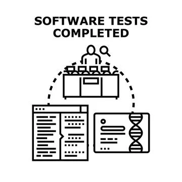 Software testing process completed with successful results イラスト素材