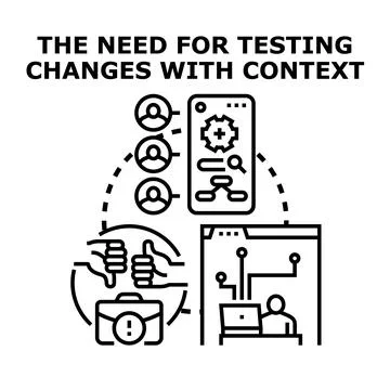 Software testing process evaluating user feedback on development 库存插图