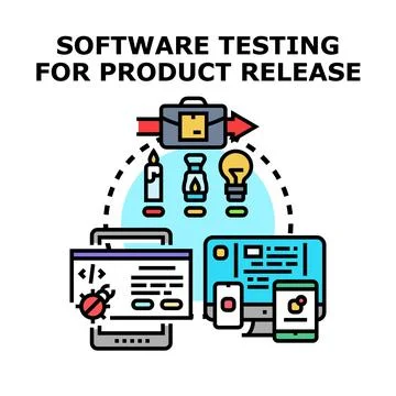 Software testing for product release development process 库存插图