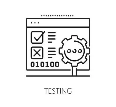Software testing, program code vector icon Ilustración de archivo
