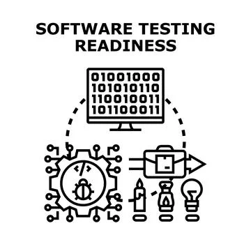 Software testing readiness ensuring quality development process Stockillustratie