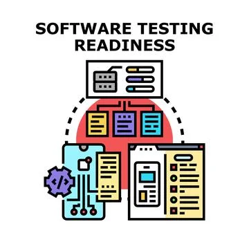 Software testing readiness planning a quality assurance process Stock-Illustration