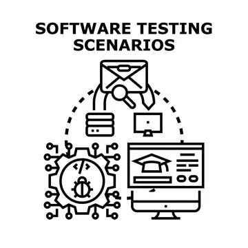 Software testing scenarios developing and debugging processes イラスト素材