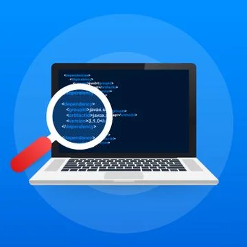 Software testing. Software development workflow process coding testing analys Stock Illustration