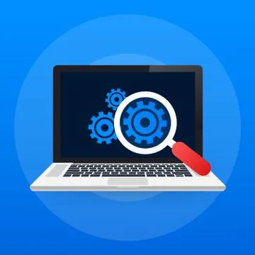 Software testing. Software development workflow process coding testing analys Stock Illustration