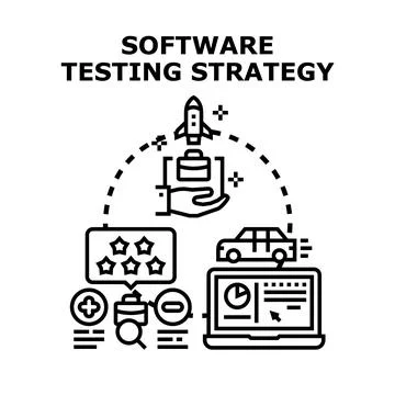Software testing strategy for quality assurance development process Stock Illustration