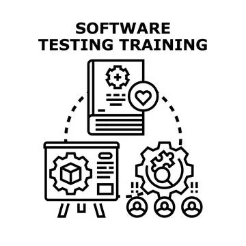 Software testing training process development and education concept Stock Illustration