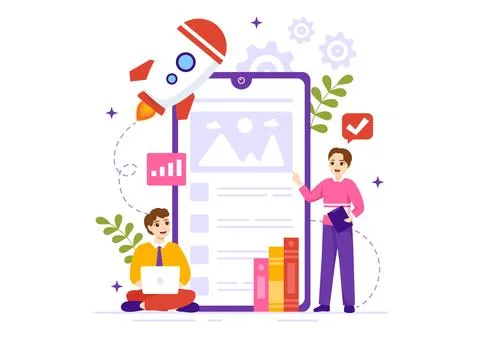 Software Testing Vector Illustration with Application Engineering, Debuggin.. Stock Illustration