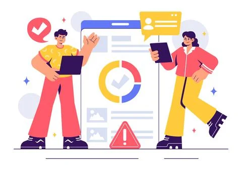 Software Testing Vector Illustration featuring Application Engineering, Deb.. Illustrazione stock