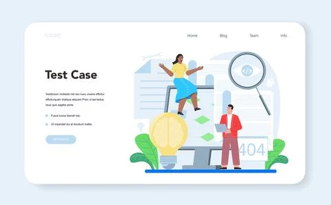 Software testing web banner or landing page. Application or website 스톡 일러스트
