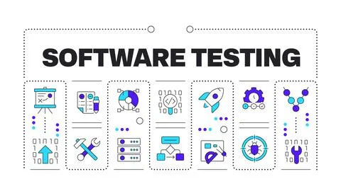 Software testing word concept isolated on white Stock Illustration