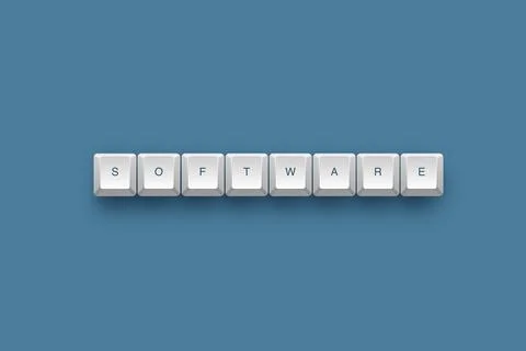Software text on a 3d keyboard button with shadow concept series イラスト素材