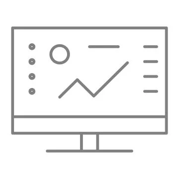 Software thin line icon. Computer vector illustration isolated on white. Graph Stock Illustration